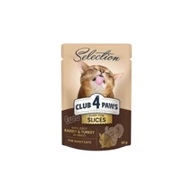 CLUB4PAWS CAT alutasakos nedves eledel 80 g szaftos nyulas-pulykás