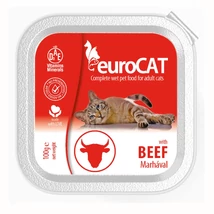 Euro Cat alutálkás nedves macskaeledel 100 g marhás
