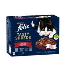 Félix Tasty Shreds Házias válogatás marha, csirke, kacsa és pulyka ízesítéssel szószban 12x80g