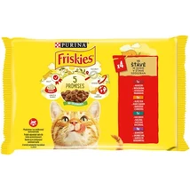 Friskies alutasakos nedves macskaeledel csirke, kacsa, bárány, marha 4x85 g