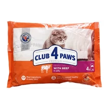 Club 4 Paws alutasakos macskaeledel marhás jelly 4x85 g