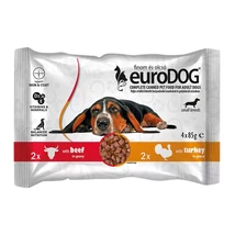 Euro Dog tasakos eledel kutyák számára marha-pulyka 4x85g