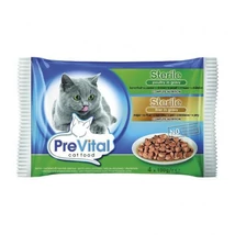 Prevital Steril Baromfi,Máj szószban Alutasakos macskaeledel 4x100g