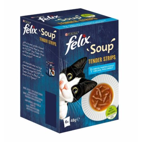 Felix Soup leves 6x48g Tender Strips halas válogatás