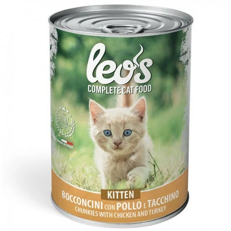 Leo's macskakonzerv 415g Kitten Csirke-Pulyka