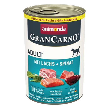 Animonda GranCarno Adult konzerv kutyáknak lazac, spenót 400g