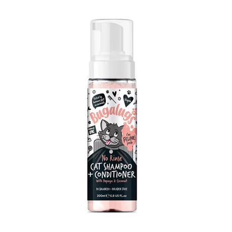 Bugalugs Cat öblítés nélküli sampon macskáknak 200 ml papaya- kókusz illattal 