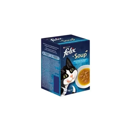 Felix Soup Halas válogatás alutasakos eledel, leves macskáknak 6x48 g