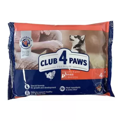 Club 4 paws 4*85g nedves kutyaeledel pulykás 
