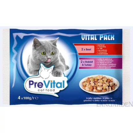 Prevital Marha, Nyúl, Pulyka zselében Alutasakos macskaeledel 4x100g