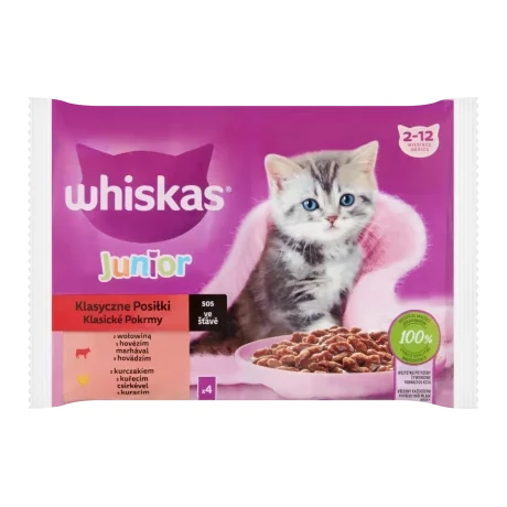 Whiskas junior marha-csirke 4x85g